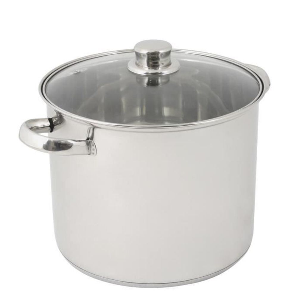 CREALYS 502383 Traiteur 9L INOX Induction Kochtopf inkl. Deckel, Edelstahl, 24 cm Durchmesser, Induktionsherd-geeignet