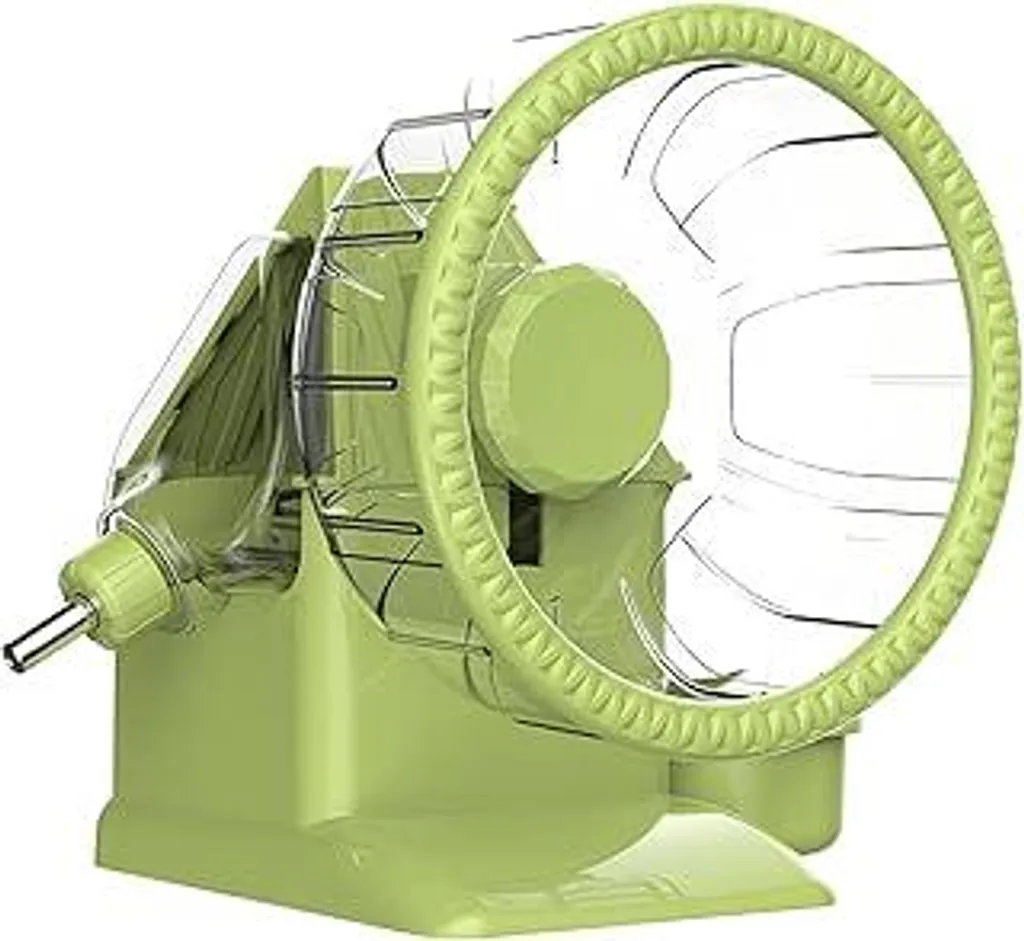 Accessorio Gabbia Criceti 4 in 1 Verde: Ruota e Kit Pappa Completo