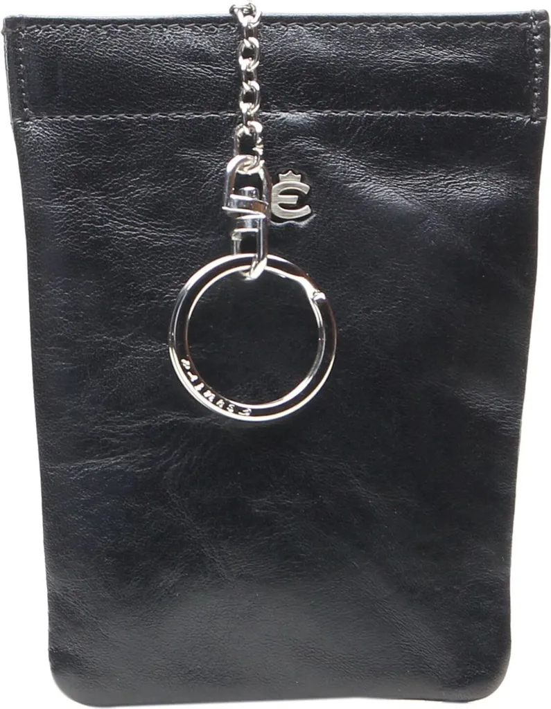 Organizer Chiavi Esquire Toscana Pelle Nera - Minimalist Key Case