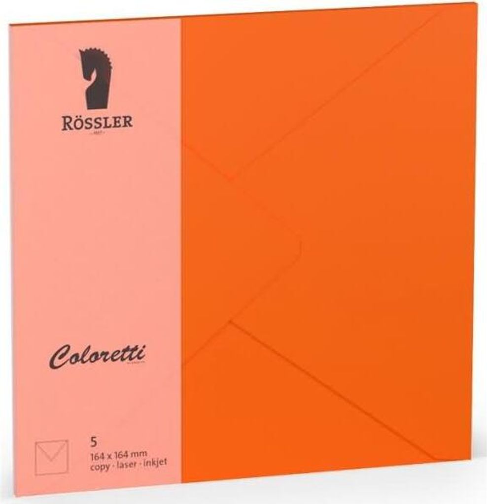 Großer quadratischer Umschlag coloretti 5 Stk. orange