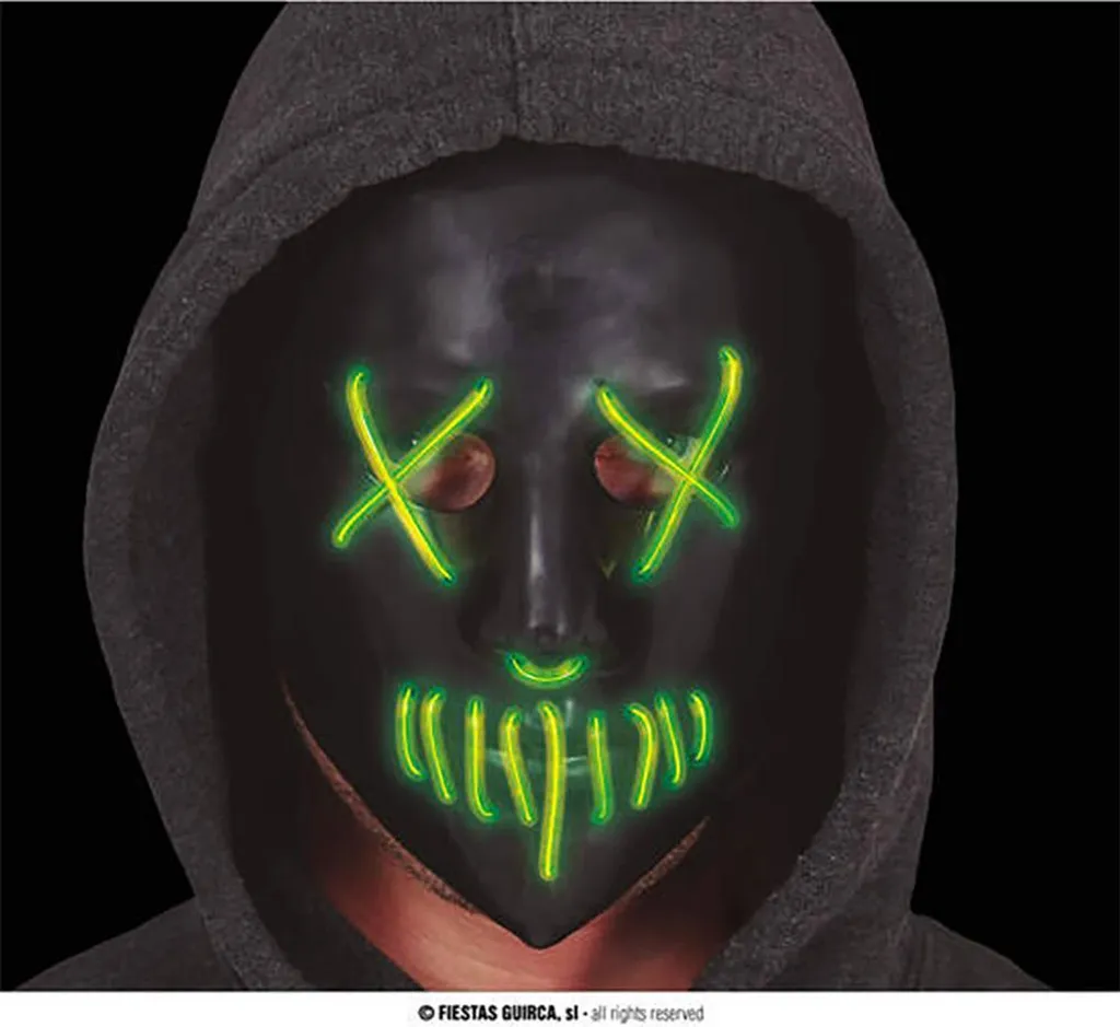 Masque LED à Fil Électroluminescent avec 3 Modes d'Éclairage Taille Unique - 7