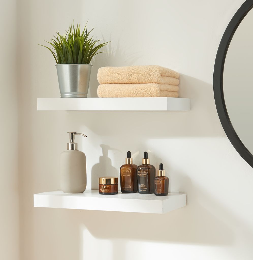 Wandregal 'Stranda' 2er Set 40 x 17 x 4 cm Weiß