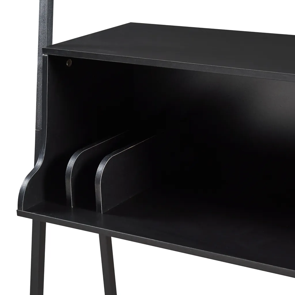 Bureau de télétravail compact pour studio et petit espace noir