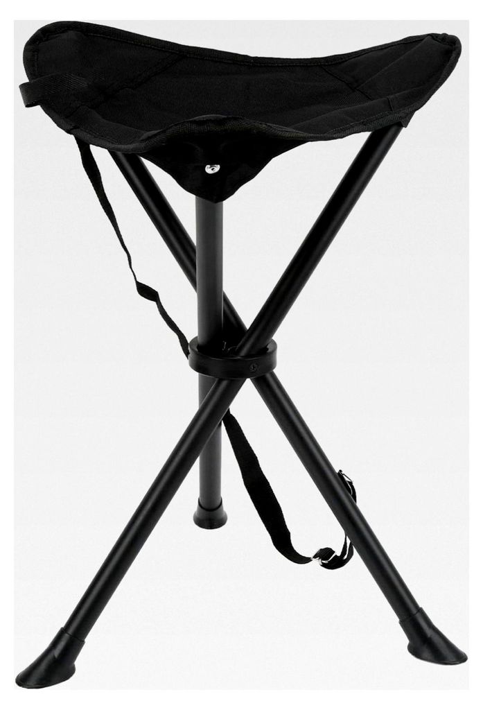 Klappbarer Tr-Hocker, 200 kg Tragfähigkeit, rutschfest, stabile Konstruktion, tragbarer Faltstuhl für Outdoor-Angeln und Picknicks, Schwarz
