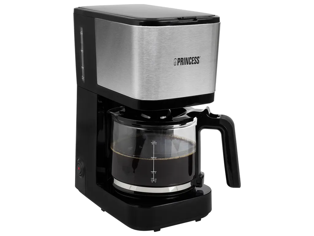 Princess Caffettiera a filtro Compact 12 750 W 1,25 L Nero e argento