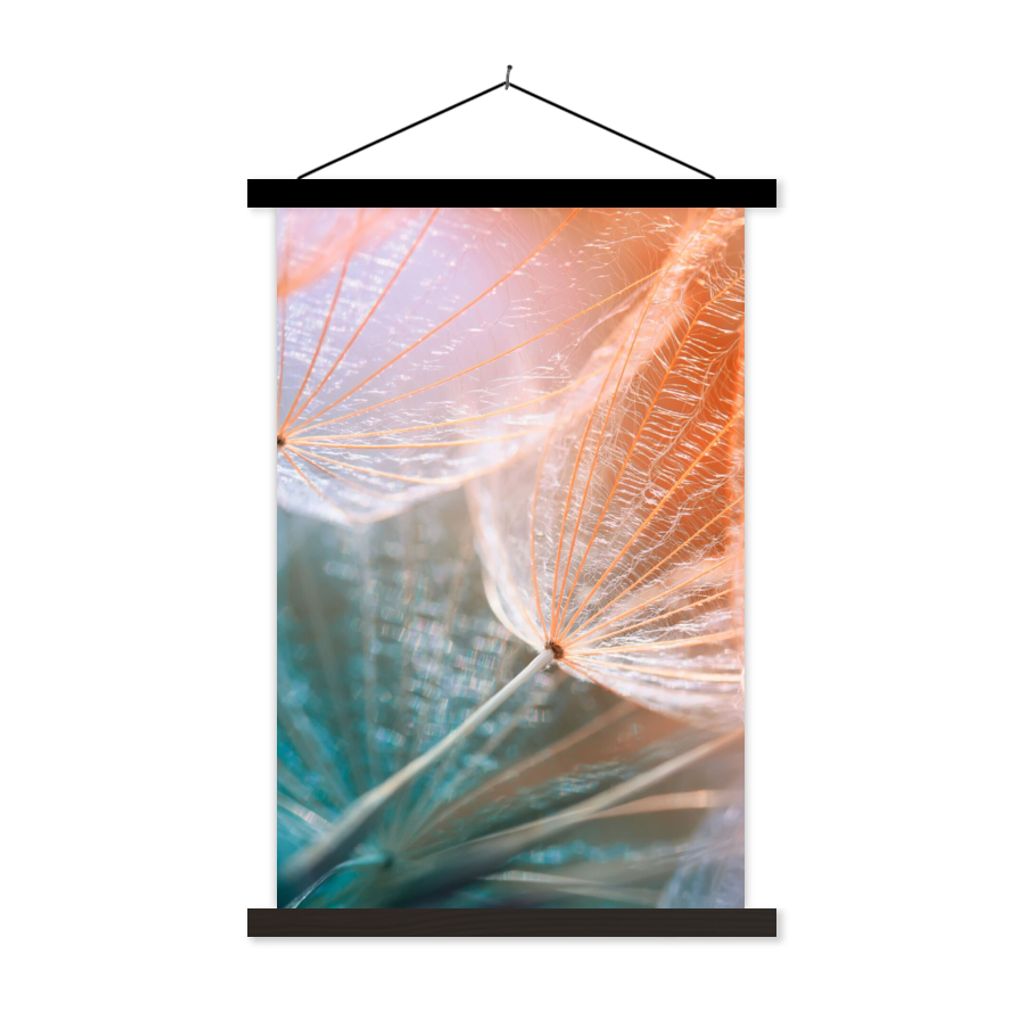 MuchoWow Textilposter Blume - Löwenzahn - Pflanze 40x60 cm mit schwarzem Rahmen - Wanddekorationen