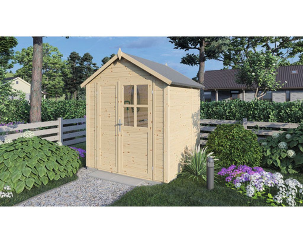 Gerätehaus Konsta Fino 1 mit Fußboden 201 x 189 cm natur exclusiv bei Hornbach