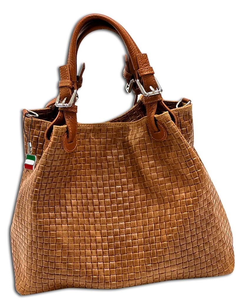 Tasche braun Florence Handtasche Leder geprägtes Produktbild 