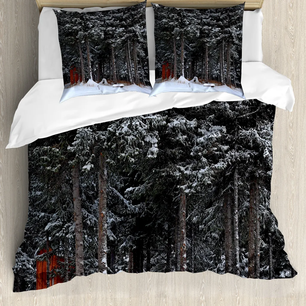 Set Copripiumino Foresta Innevata 155x220 cm - Stile Cottage Chic