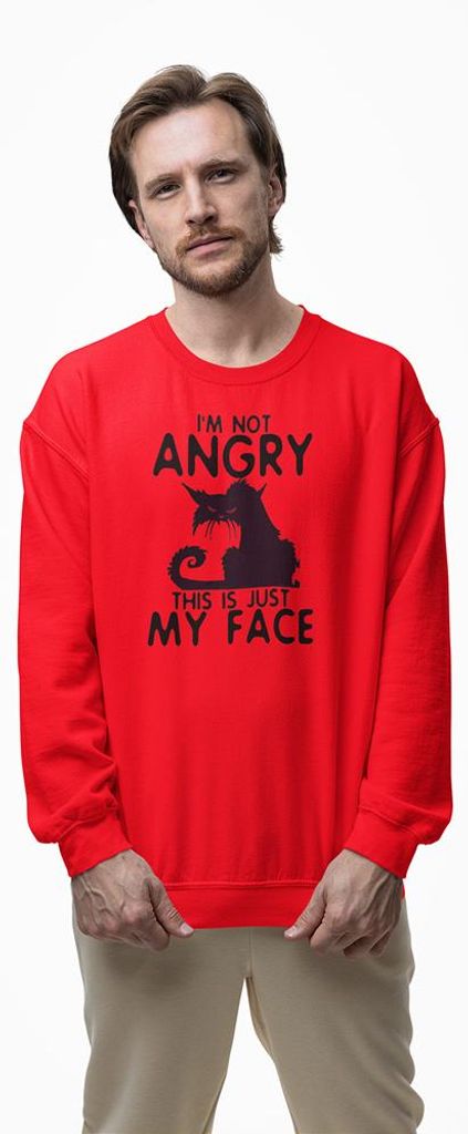 D&B Design Uni Pullover SWEB00022 My Face Rot-Größe L