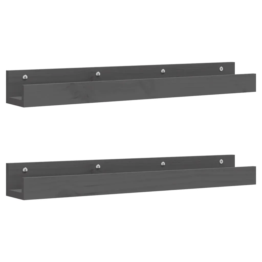 Mensole vidaXL 80x12x9 cm Legno Massello Pino Grigio - Alta Portata