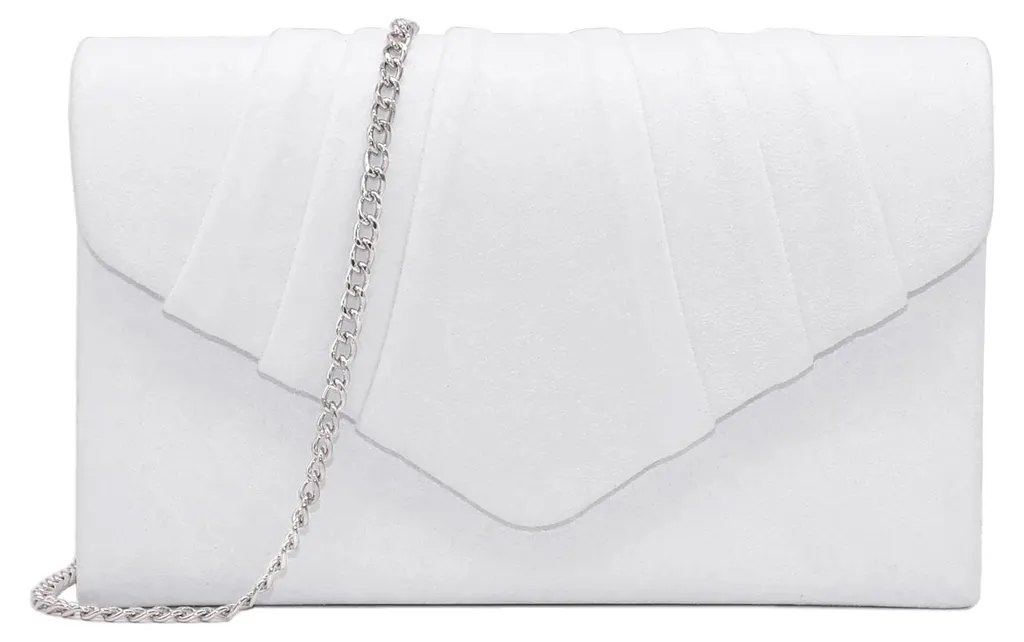 Pochette de soirée en velours blanc pour femme avec bandoulière amovible