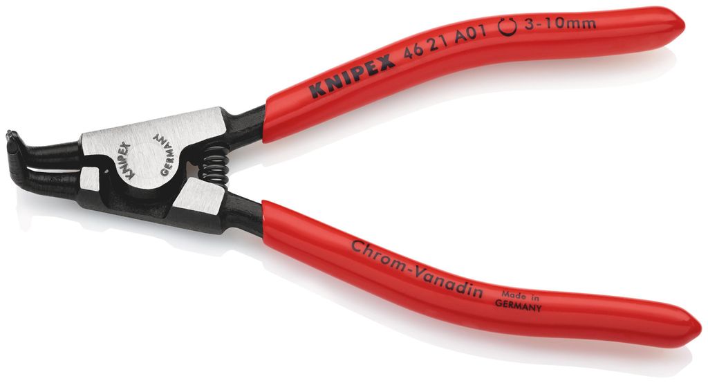 KNIPEX 46 21 A01 Sicherungsringzange für Außenringe auf Wellen mit Kunststoff überzogen schwarz atramentiert 125 mm