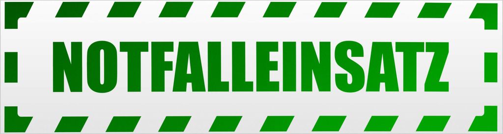 Kiwistar Notfalleinsatz gestreift Magnetschild Schild magnetisch - 20cm Grün - reflektierend - Magnetfolie für Auto PKW Kfz