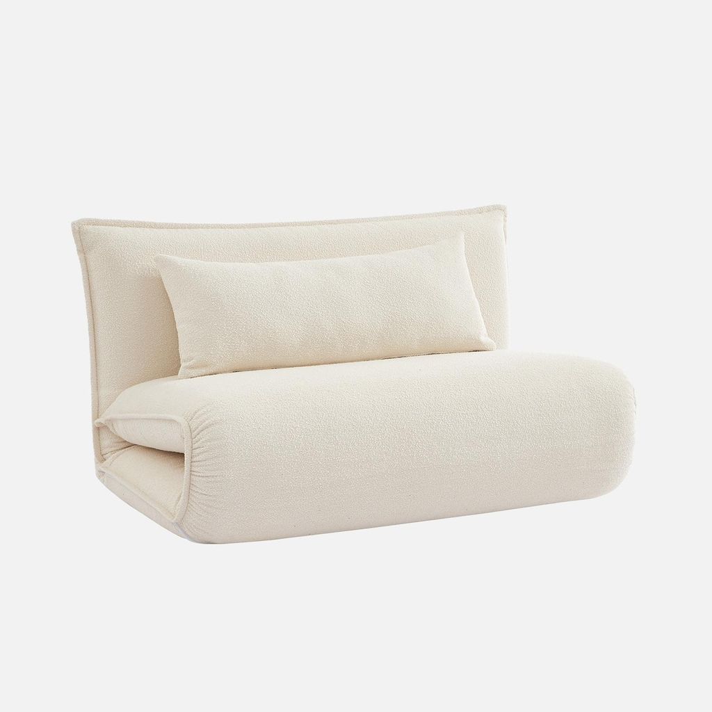 sweeek - 2-Sitzer Schlafsofa mit Bezug aus strukturiertem Produktbild 