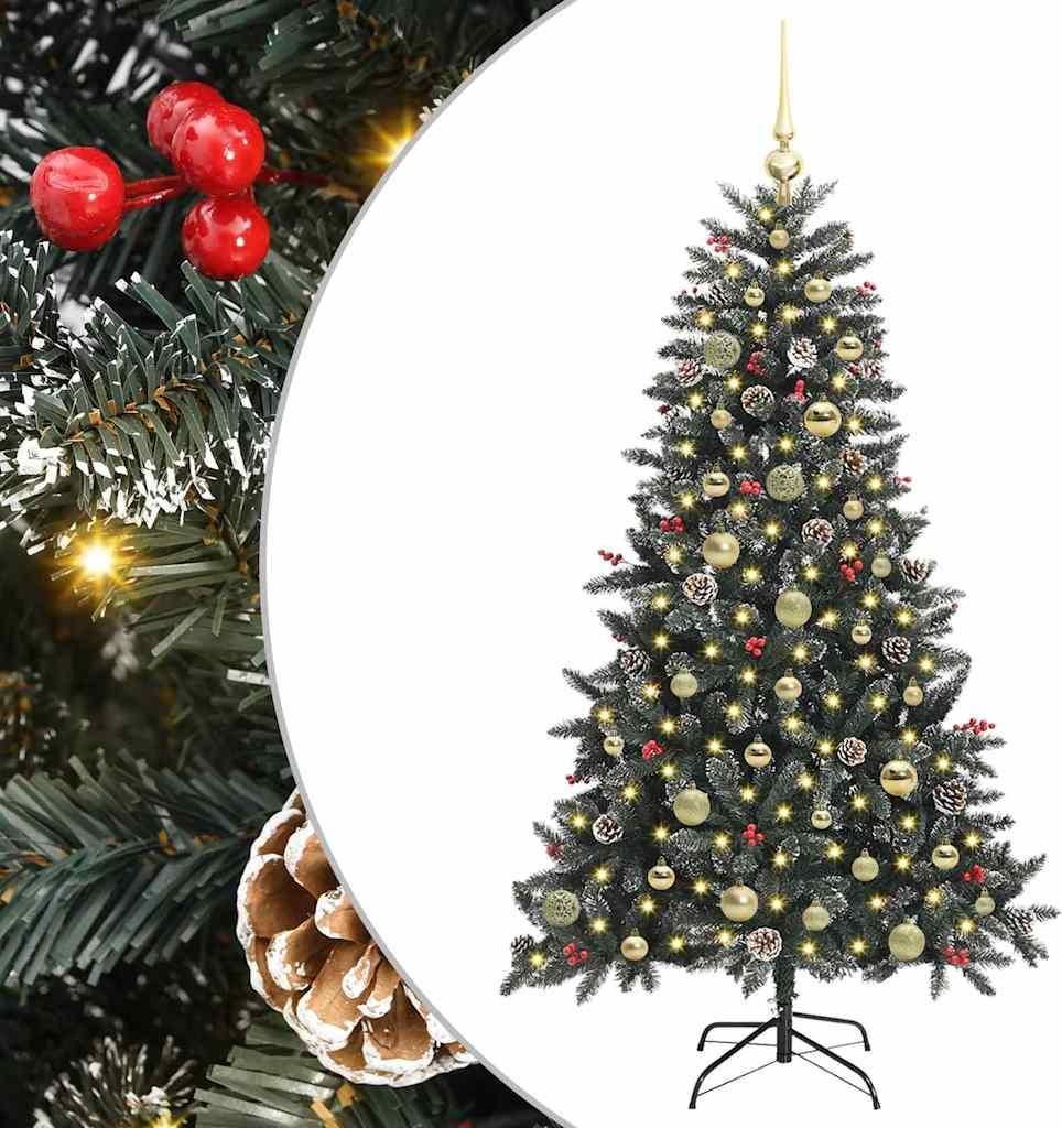 vidaXL Künstlicher Weihnachtsbaum Grün 150 cm PVC, Plastik und Stahl