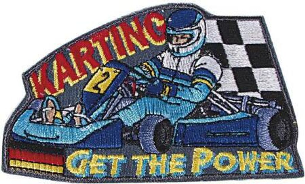 AUFNÄHER - Karting get the power - 04758 - Gr. ca. 11 x 7 cm - Patches Stick Applikation