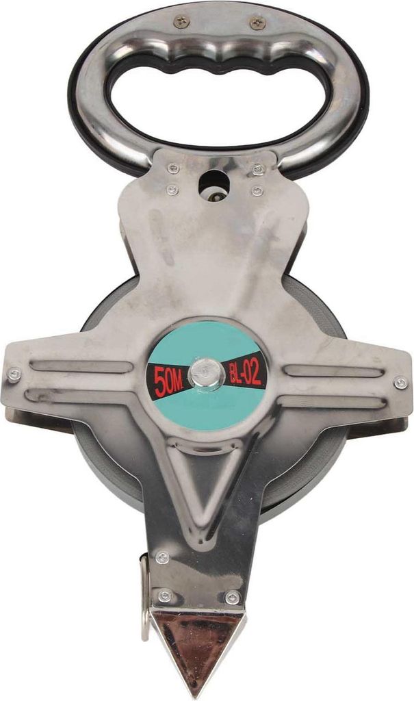 50 m Edelstahl-Maßband, einziehbar, metrisch, für Bauvermessung