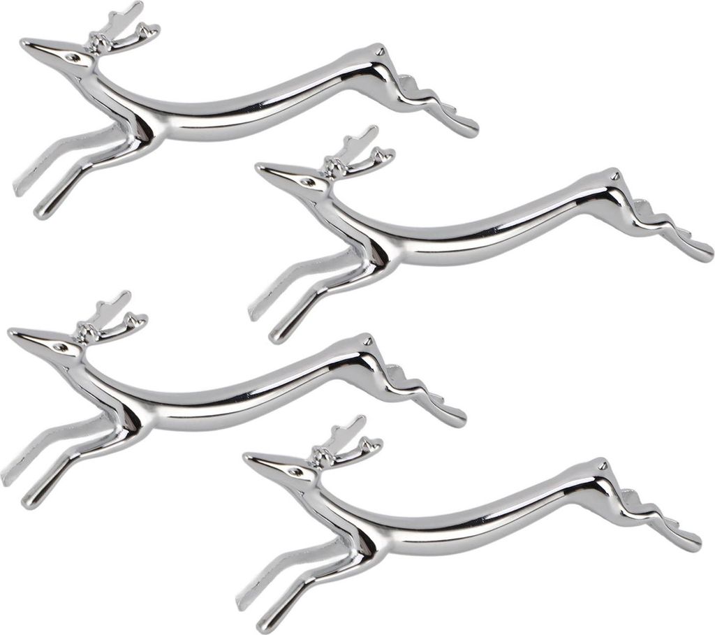 4PCS Besteck Rest Silber Essstäbchen Stand Galvanisiert Poliert Zinklegierung Tierform Vielseitig Halter Rack für Gabel Löffel Hirsch