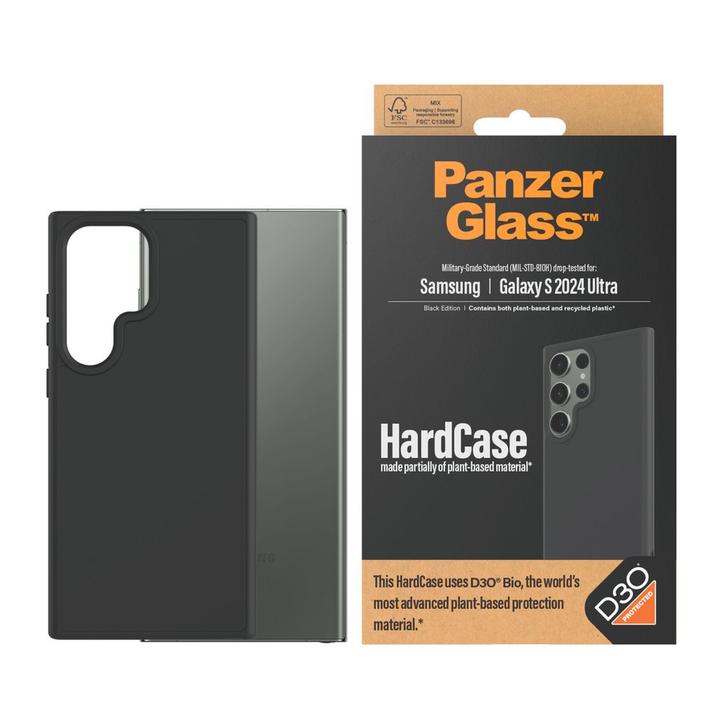 PanzerGlass HardCase - Black Edition - hintere Abdeckung für Mobiltelefon - kompatibel mit MagSafe - D3O , Kunststoff - Schwarz - für Samsung Gal...