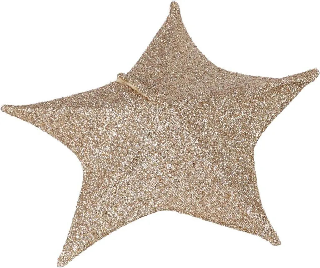 Suspension Étoile Lumineuse Or en Tissu 50cm avec 30 LED - Pack de 4