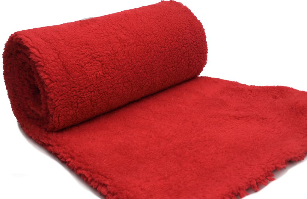 Minky Sherpa Lamm Kunstfell Rot 50x160 cm Produktbild 