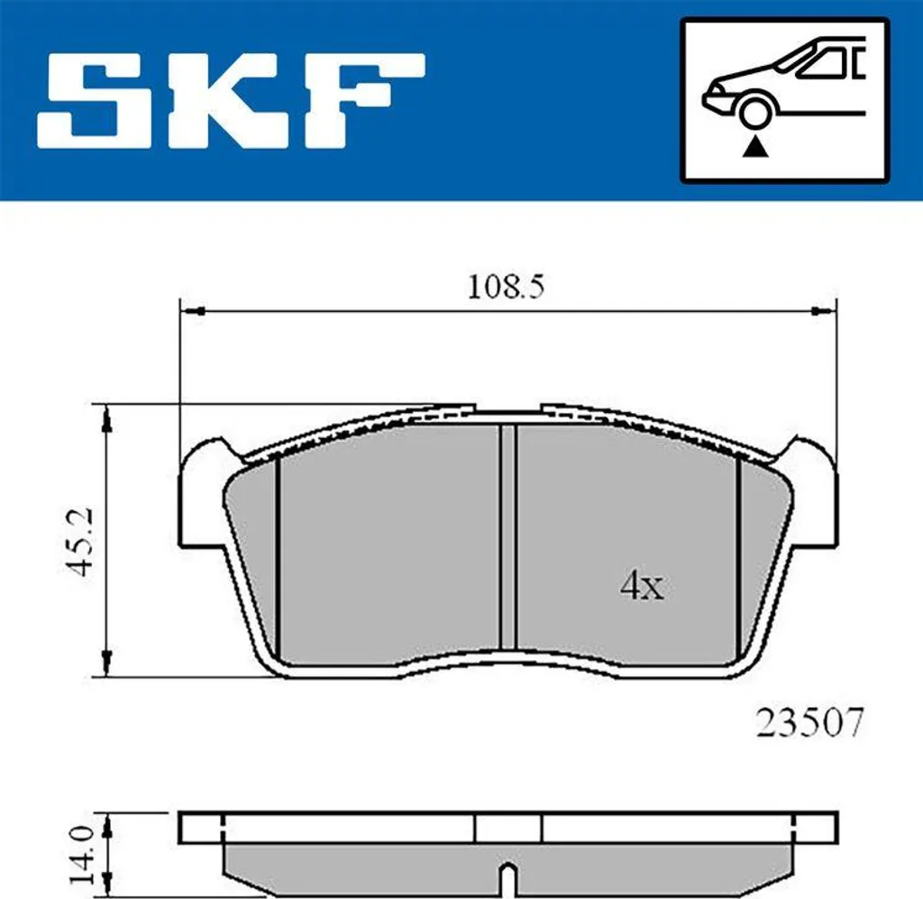 Plaquettes de frein SKF VKBP 80542 haute friction pour OE 55210M79F00