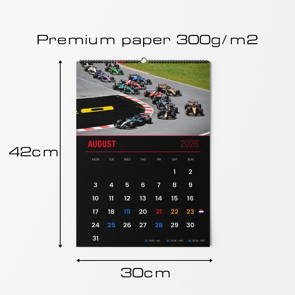 Calendrier F1 2026 en affiche – Le cadeau parfait pour les fans de Formule 1
