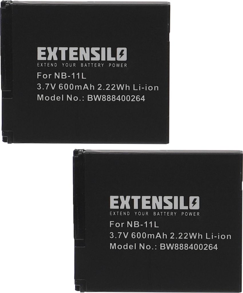 EXTENSILO 2x Akku Ersatz für Canon NB-11LH, NB-11L für Produktbild 