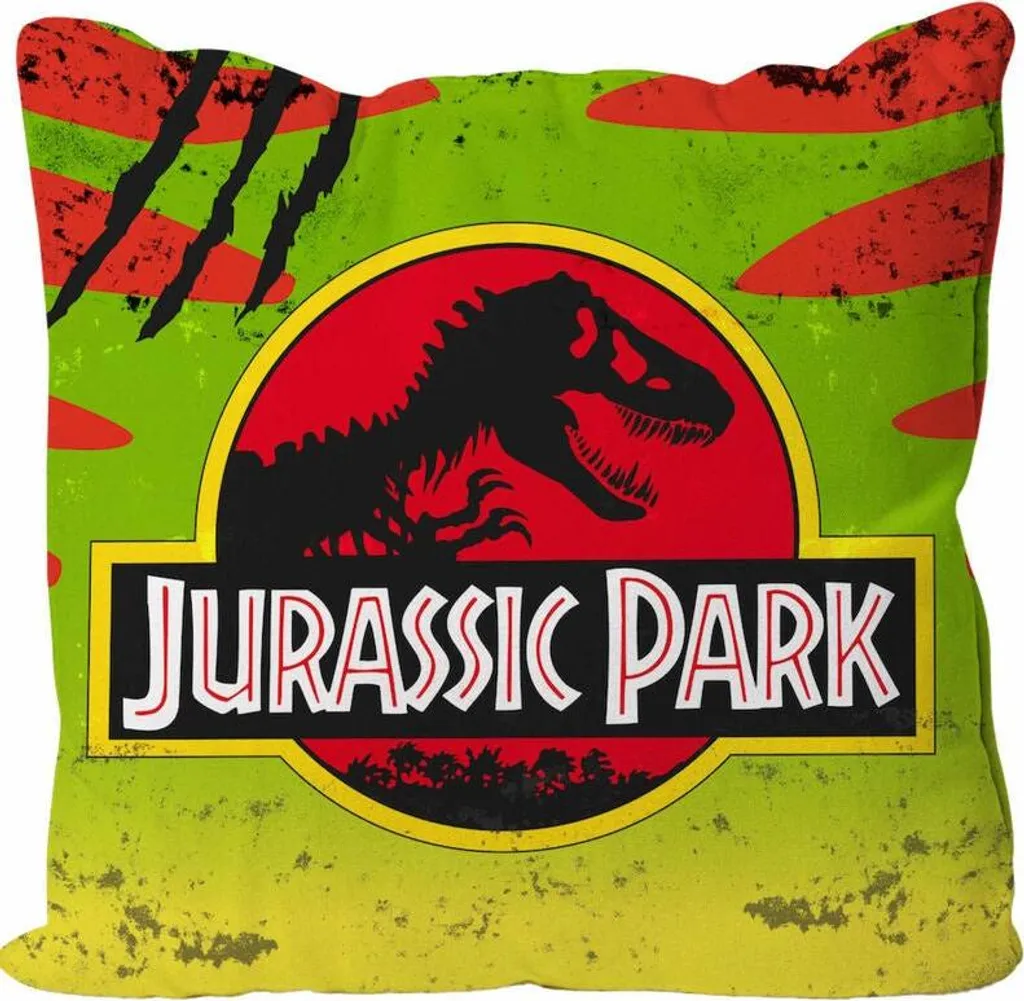 Coussin Jurassic Park 45x45 cm pour décoration de chambre d'enfant
