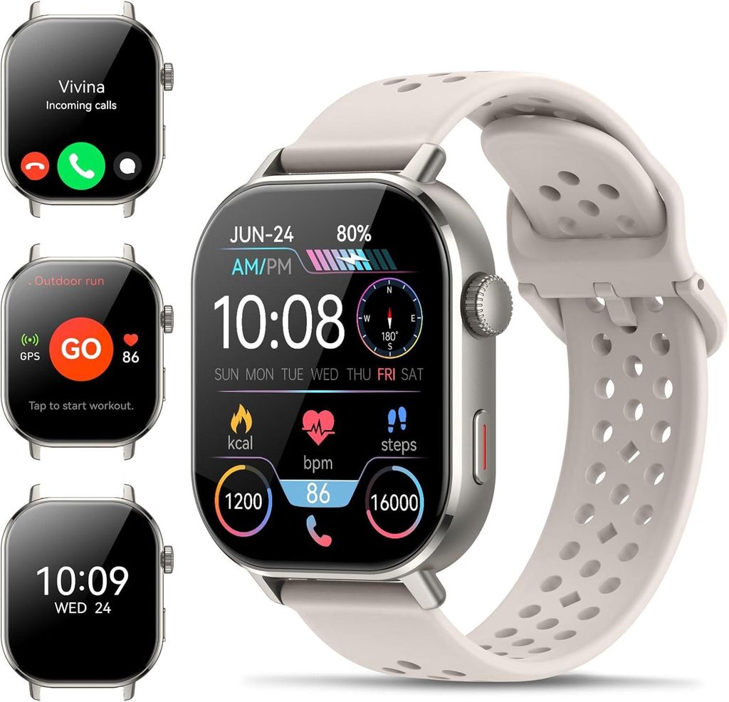 Jugeman Smartwatch Damen GPS, 5ATM wasserdichte Fitnessuhr Produktbild 