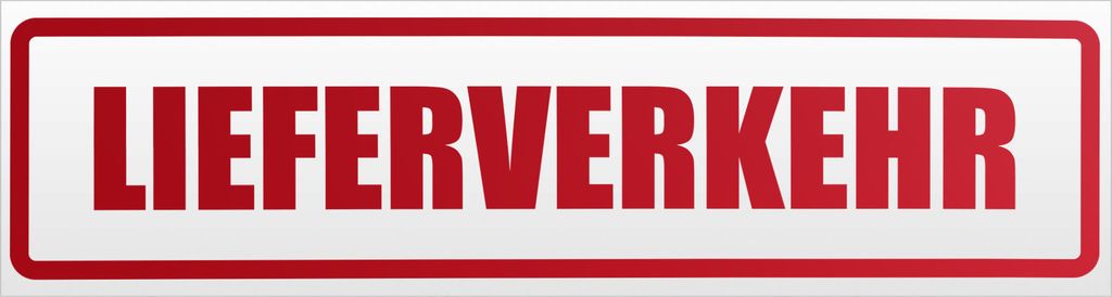 Kiwistar Lieferverkehr Magnetschild Schild magnetisch - 60cm Rot - reflektierend - Magnetfolie für Auto PKW Kfz