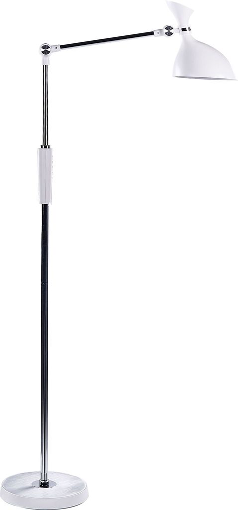 BELIANI LED-Stehlampe Weiß Metall und Kunststoff 169 cm Dimmbar CCT Verstellbarer Arm und Schirm Moderne Beleuchtung Bogenlampe Heim Büro