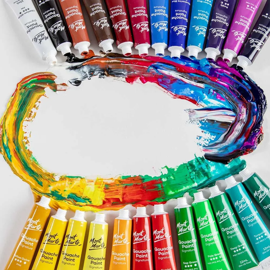 Gouache Mate Anti-Reflets 24 Couleurs Tubes 12ml Finition Sans Trace - 2