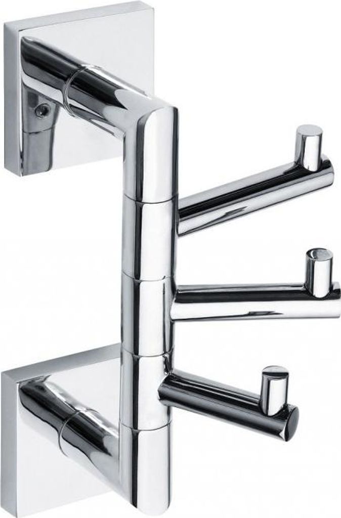 BETA Dreifacher Wandhaken, schwenkbar, verchromt 5,5x 19x11cm BEMETA