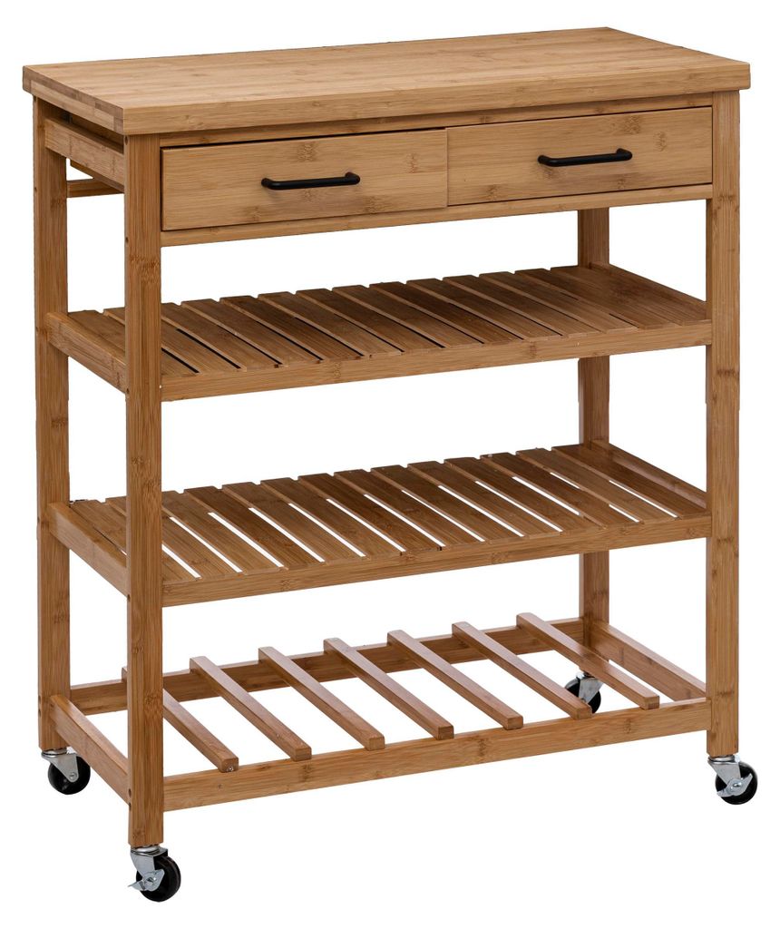 Beistelltisch großes modell 2 schubladen "linha" bambus - 5 Produktbild 