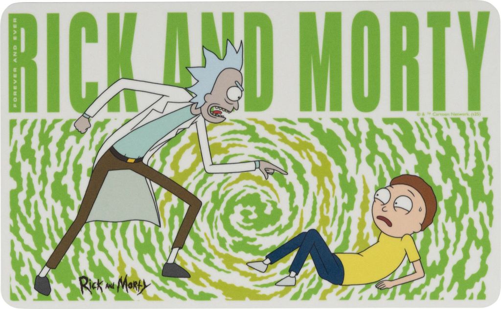 Rick and Morty Brettchen - Swirl Frühstücksbrettchen Schneidebrettchen aus Resopal Weiß