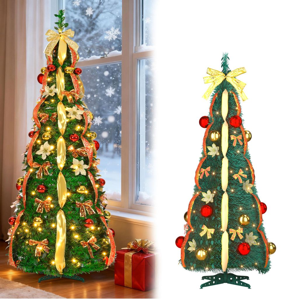 VA-Cerulean Künstlicher Weihnachtsbaum 1,5m Rotgold mit Produktbild 