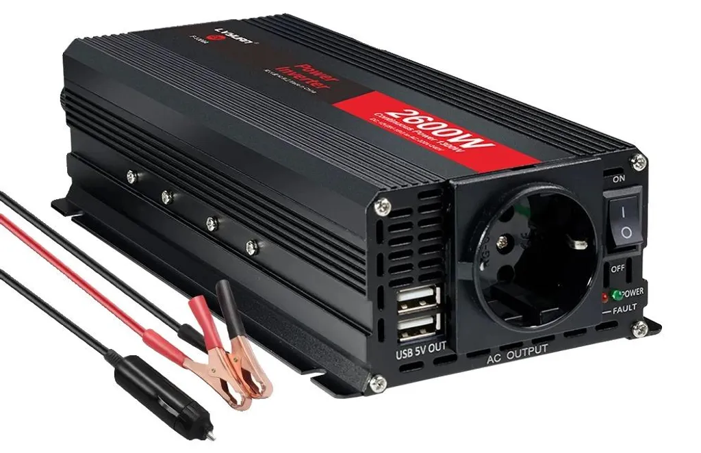 Onduleur de voiture 2600W puissant avec deux ports USB intégrés