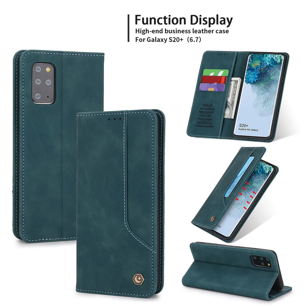 Custodia Samsung S20 Plus Anti-Graffio Blu con Stand e Porta Carte