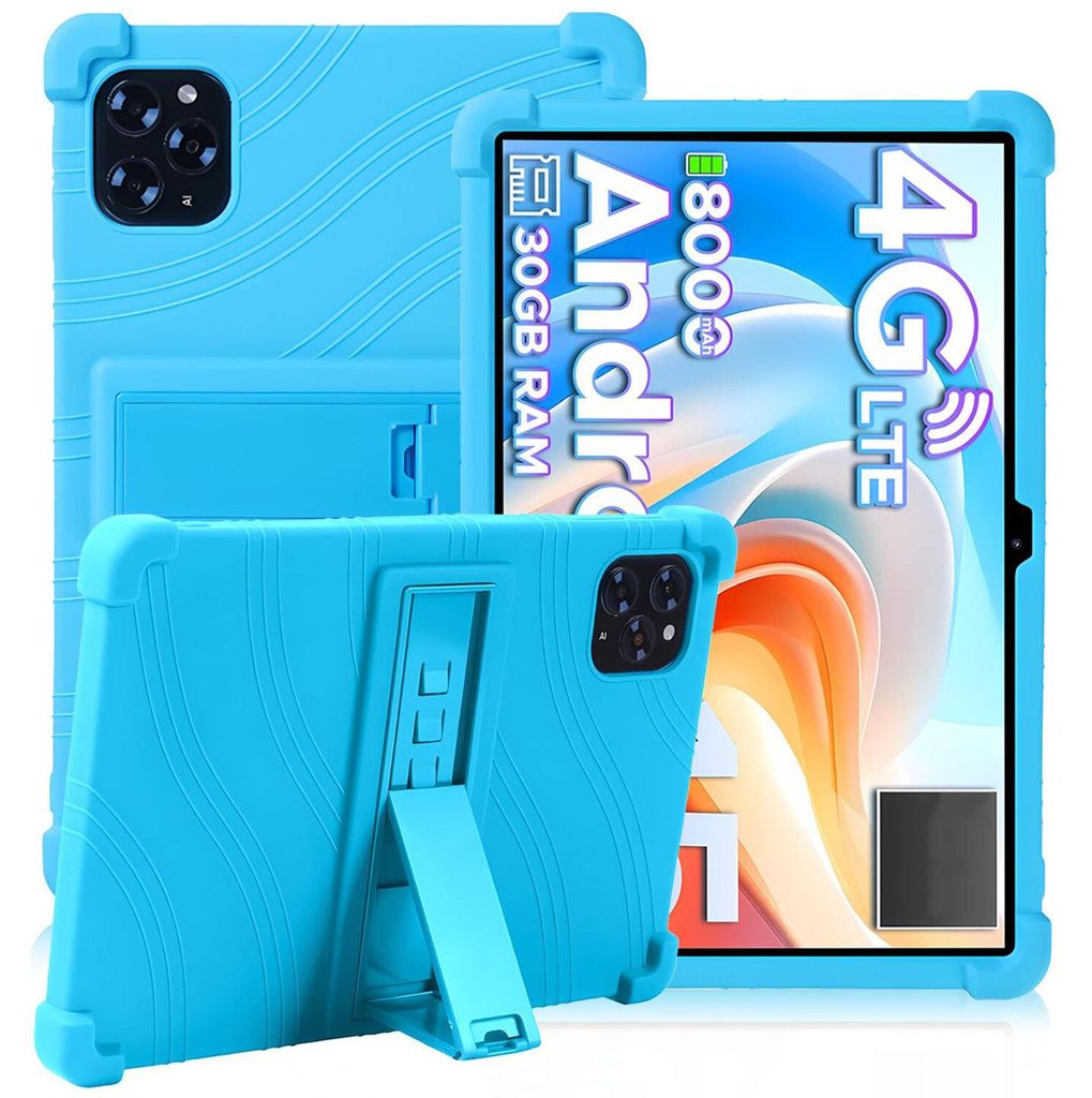 Tablet Hülle für Doogee Tab G6 11,0", Stoßfeste Weiches Silikon Schutzhülle mit Standfunktion Hellblau