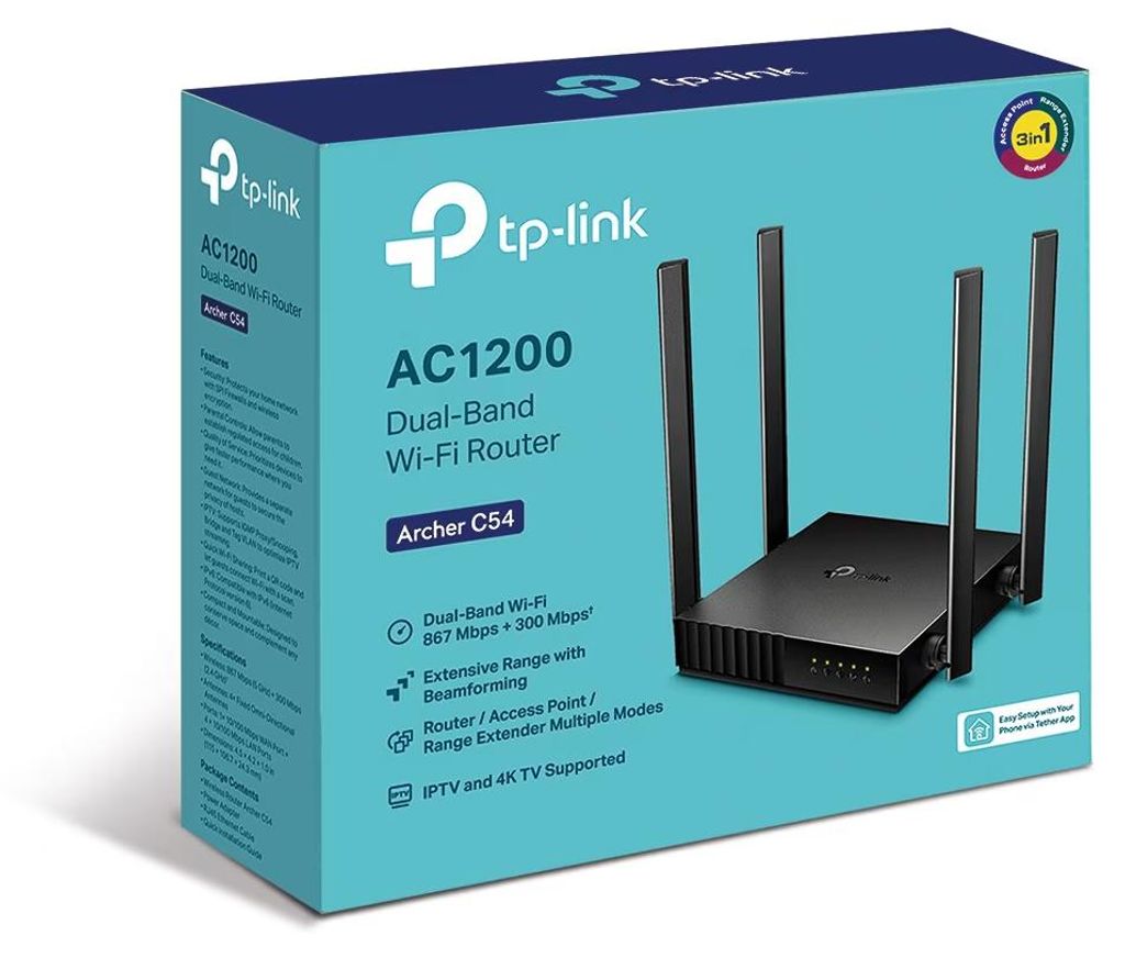 TP-LINK Dvojpsmov AC1200 5GHz Wi-Fi smerova TL-ARCHER C54 Obrázok produktu 