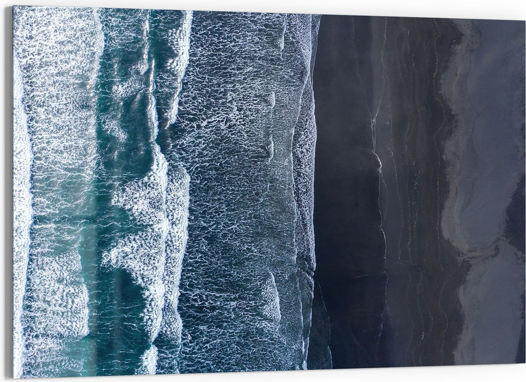 DEQORI Glasbild Echtglas 90x60 cm 'Meereskontraste' Wandbild Bild modern Deko