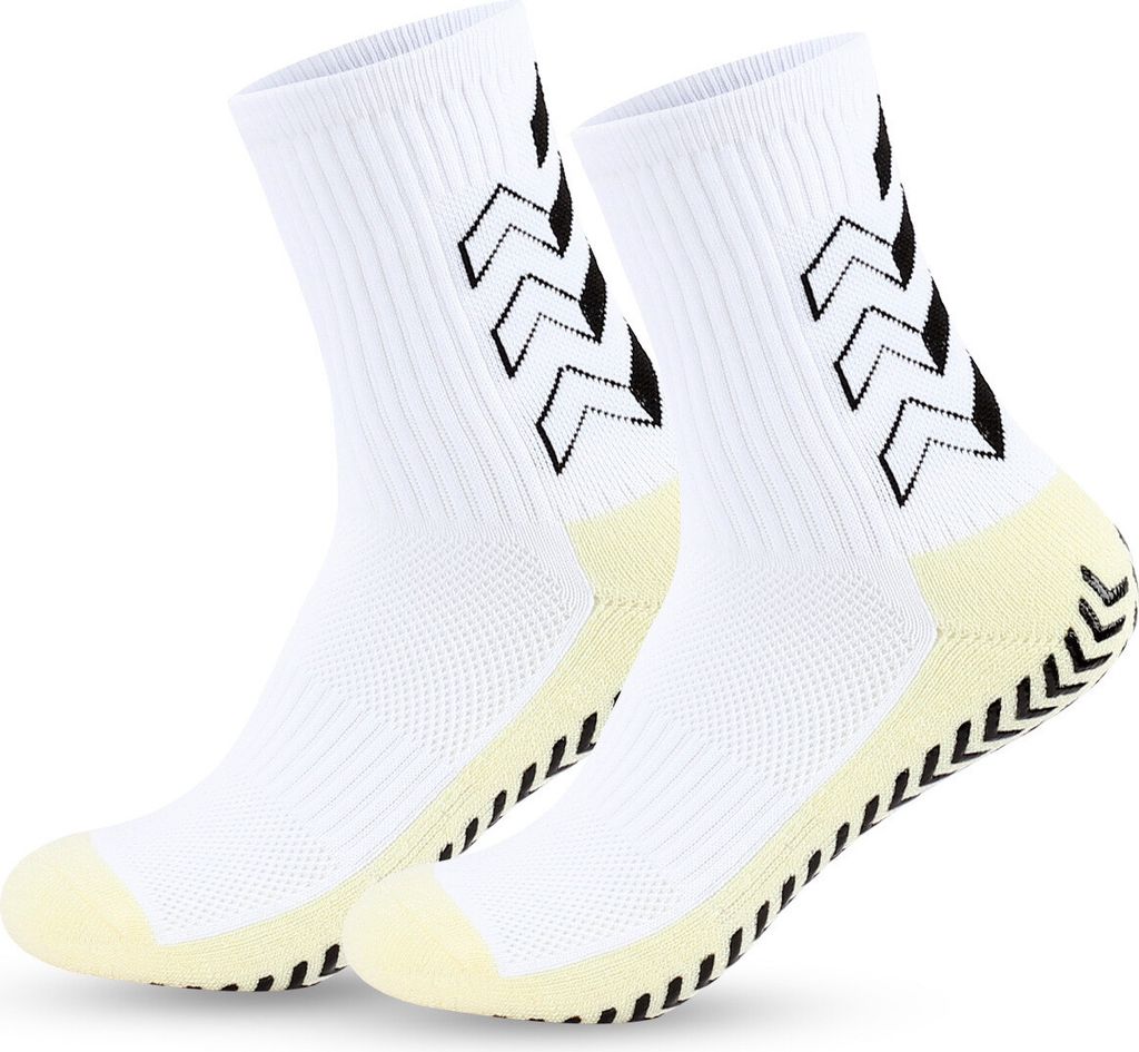 INF Rutschfeste Laufsocken mit Grip-Noppen (2 Paar) Weiß