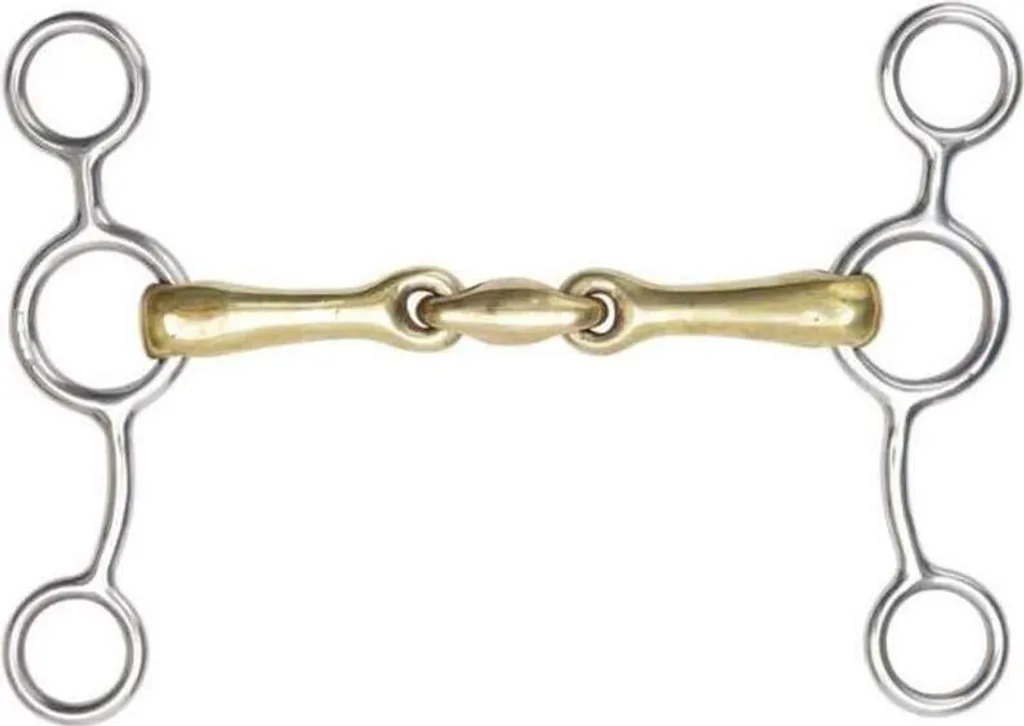 Shires ER764 Kandare in Ottone 6 Pollici - Morso a Doppia Articolazione