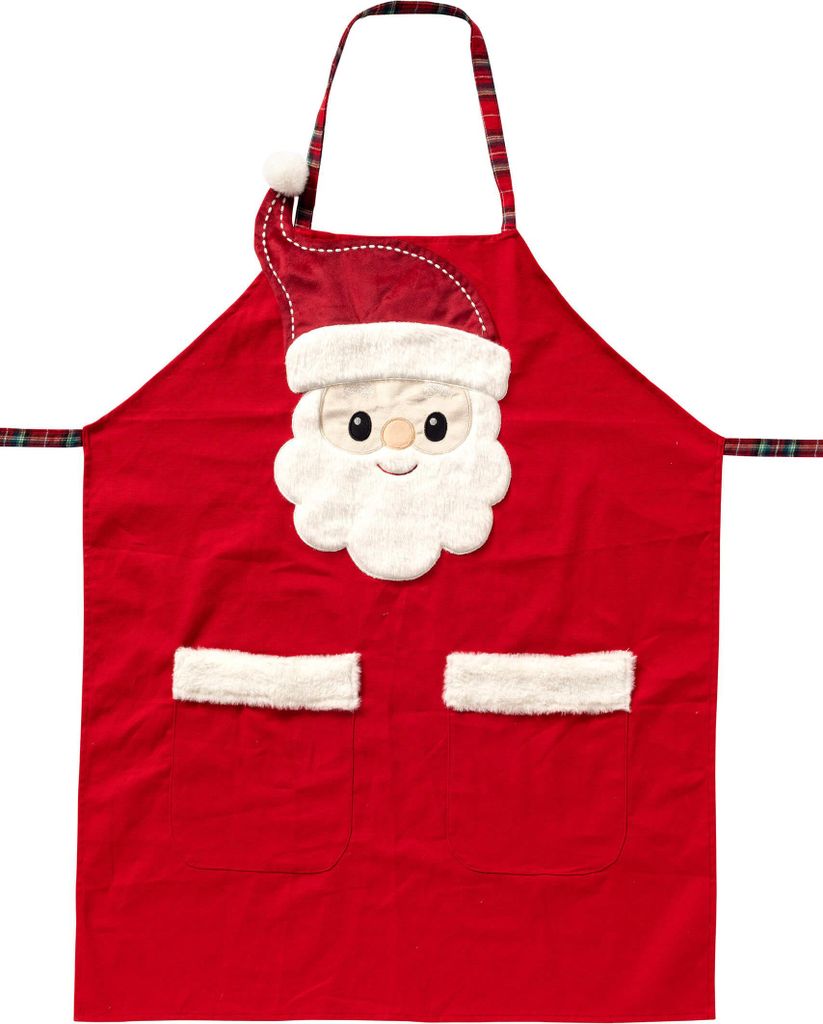 Textino Schürze Santa Chef 68x85 cm Rot Unifarben