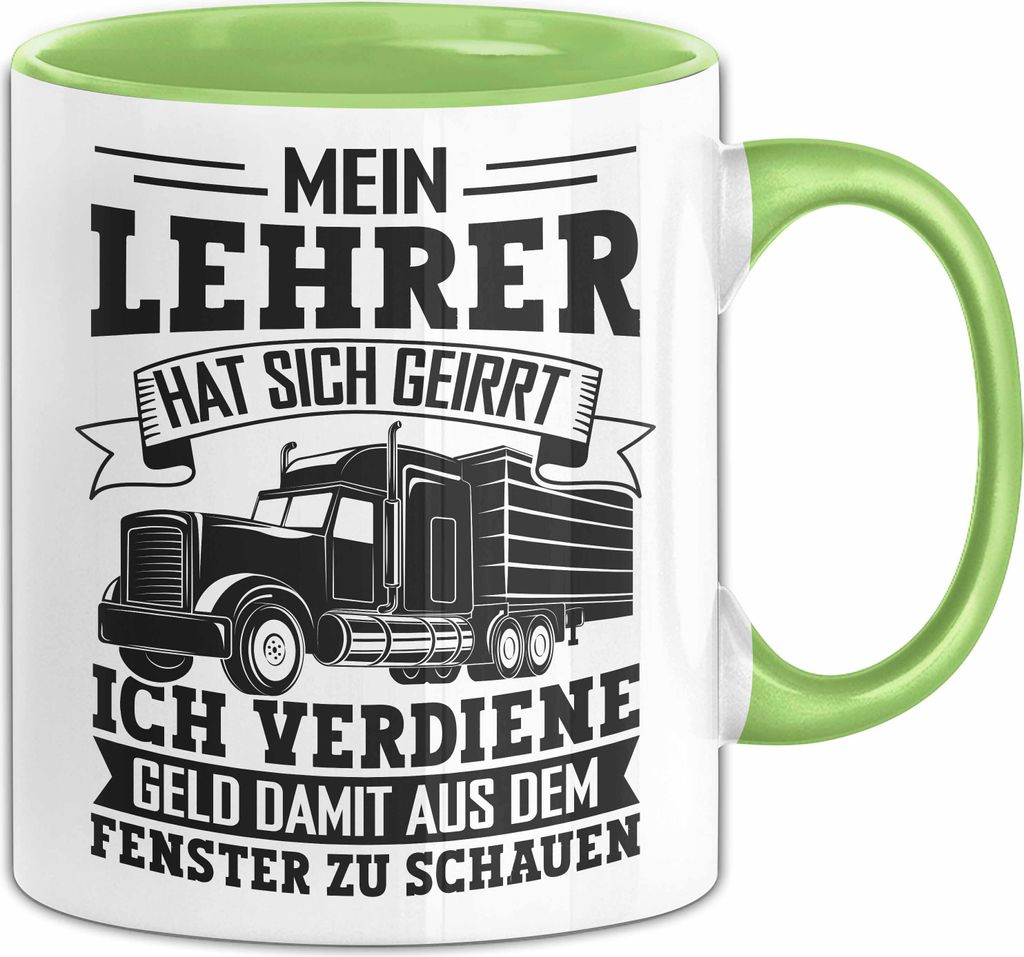Trucker Tasse Geschenk Für Berufskraftfahrer Lkw Fahrer Schule Fernfahrer Berufskraftfahrer Becher (Grün)