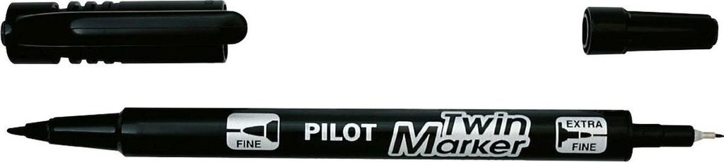 PILOT Permanent Marker "Twin Marker" extra fein schwarz Produktbild 