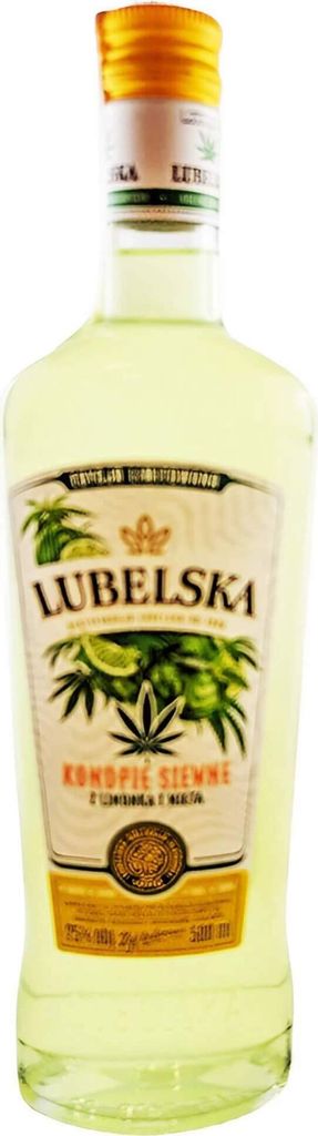 Lubelska Likör Hanf mit Zitrone und Minze (Konopie Siewne Z Limona I Mieta) 0,5L