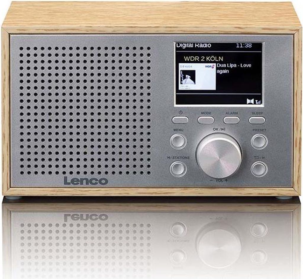 Lenco DAR-017WH - Kompaktes und stilvolles DAB+/FM-Radio mit Bluetooth und Holzgehäuse - Eiche